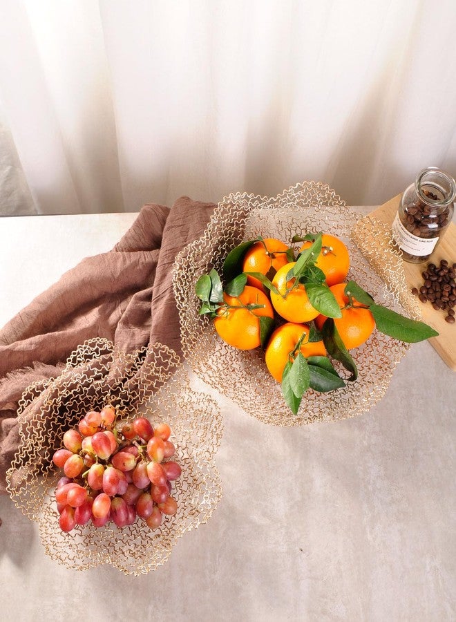 IBWell Decorative Dish for Home Decor and Centerpieces - Gold Vegetable Fruit Bowl Basket(Normal) for Kitchen Counter， Table Centerpieces for Dining Room and Living Room Decor (Gold, Normal) - Image 4